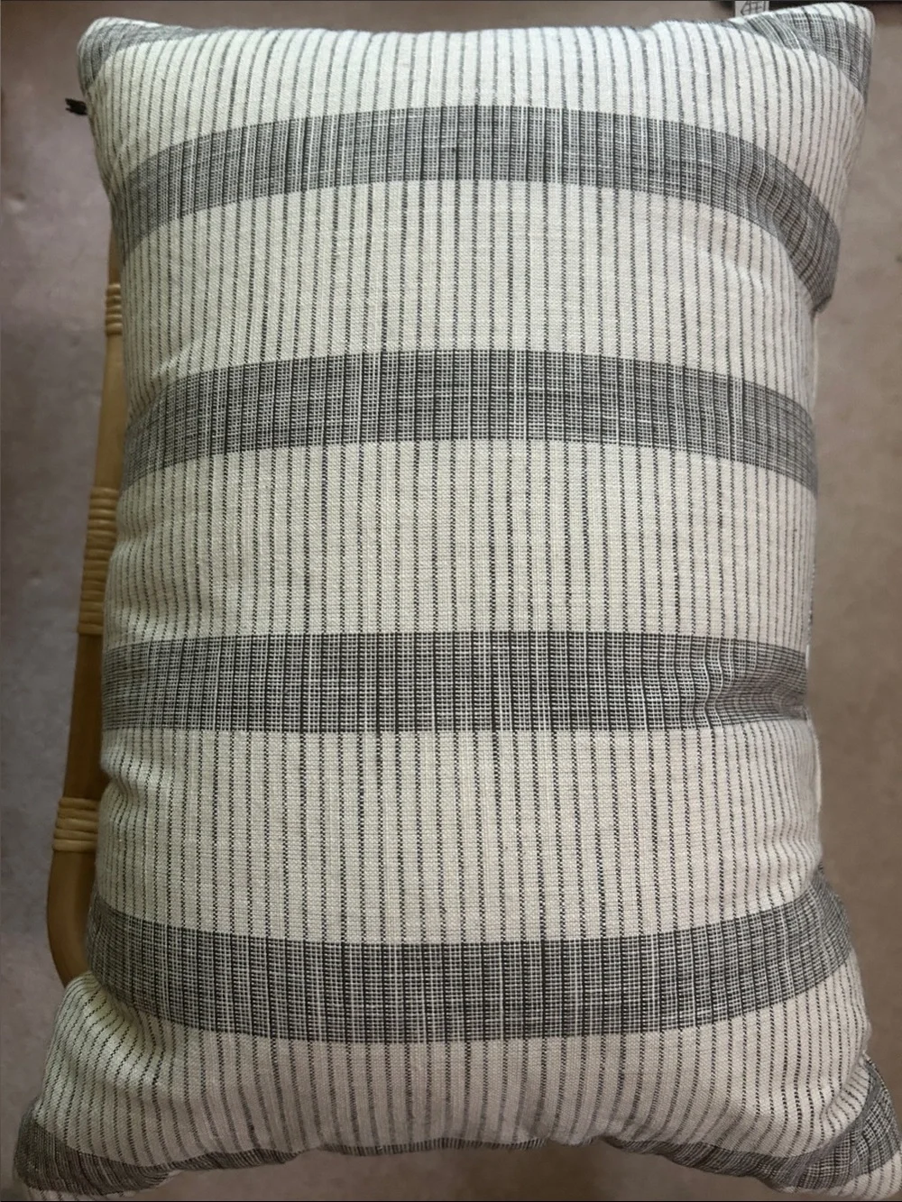 Hearth & Hand 14” x 20”  Railroad Gray /Cream Striped Accent Pillow